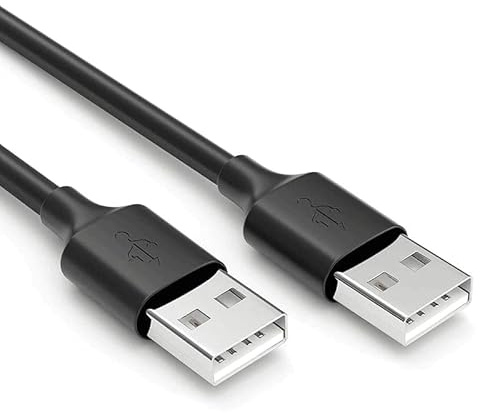 CABLEPELADO Cable USB 2.0 Super Speed | Cable USB Datos Tipo A Macho Macho | Velocidad hasta 480 Mbps para Ordenador, TV Box, HDD Externo, Base de Ventilación, Hub USB, Raspberry Pi | Negro | 3 Metros