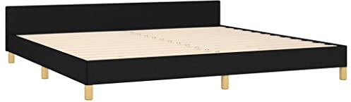 Tino Tech Letto Imbottito King Size per Camera da Letto e Ospiti, Struttura Con Testiera, Nero, 200 x 200 cm
