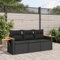 SECOLI Balkon Lounge Balkonmöbel Keiner Sofa Outdoor Gartensofa 3-Sitzer Gartenmöbel-Set Ecksofa Garten Balkonlounge Rattan Polyrattan Lounge Gartenlounge Terrassenmöbel Schwarz 3-TLG-Type-4