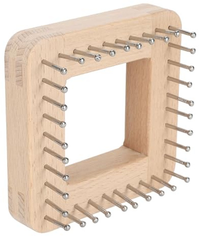 HERCHR Métier à Tricoter En Bois, Métier à Tisser Multi-artisanat En Bois, Métier à Tisser Artisanal, Outil De Planche à Tricoter Pour Bricolage, Tissage, Débutants, Enfants Et Adultes(10 * 10 cm)