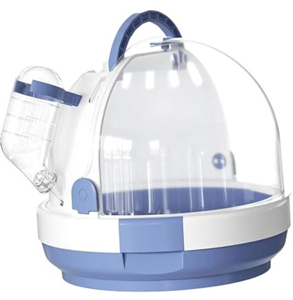 Fonowx Jaula de Viaje para Loros, Transportista para Animales Pequeños, Caja de Transporte de Hámster Y Aves, Azul