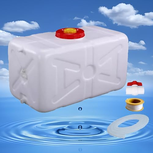 Hållbar HDPE-vattentank 2mm Väggtjocklek 25L/35L/50L/80L/120L/200L - Tättslutande Lagerbehållare För Camping, Lantbruk, Hem, Nödsituationer Med Utloppsventil(Size:50L)