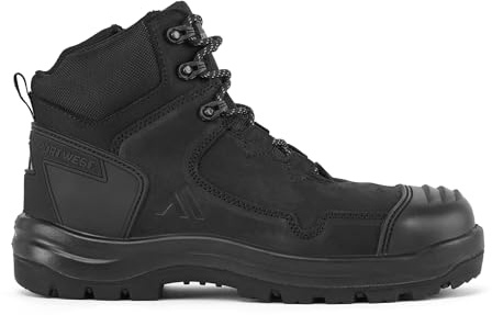 Portwest FD04 Bottes de travail à bout composite en cuir nubuck mi-hauteur avec fermeture éclair antistatique, antidérapante, résistante à l'huile et à la chaleur, semelle en caoutchouc PU PPE
