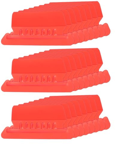 PATIKIL 3 Inch File Folder Labels, 24pcs File Folder Tabs with Inserts Labels Plastic Clear for Hanging File Binders Quick Identification Organizer, Red Slot
