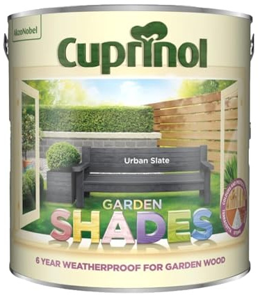 DUAYRA Garden Shades Paint | Quick Drying Water Based | For Garden Fence, Shades, Benches, Terracotta, Brick, Stone | Exterior Wood Furniture | Long Lasting (Urban Slate, 1 Liter)