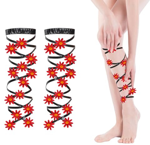 Sensuella Benband Blommönster Elastiska Strumpeband Benremmar För Kvinnor