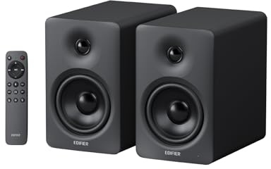 Edifier M90 Casse Attive da Scaffale da 100 W RMS con Audio Hi-Res, LDAC, Bluetooth 6.0, Ingressi HDMI eARC/Ottico/USB-C/AUX, Uscita SUB e Telecomando per TV/PC – Nero