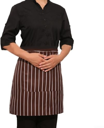 Delantal con peto para profesionales culinarios, cocineros caseros y aficionados, cocina, hornear, jardinería, manualidades y barbacoa, tela impermeable (E)