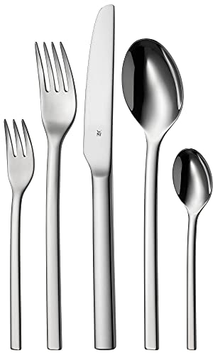 WMF Tavira Besteckset 6 Personen, 30 teilig, Monobloc-Messer, Cromargan Edelstahl poliert, glänzend, spülmaschinengeeignet