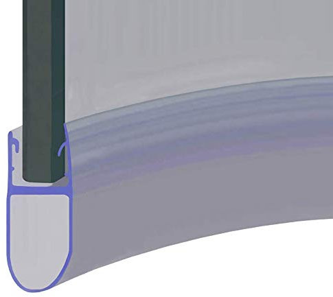 Pre Curved Shower Screen Door Bubble Seal | Fits 4, 5 or 6mm Glass | Seals Gaps of Up to 16mm | 850mm Long | SEAL029 (85cm Length)