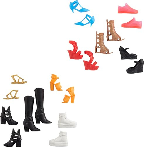 BARBIE Pack con 5 Pares DE Zapatos,