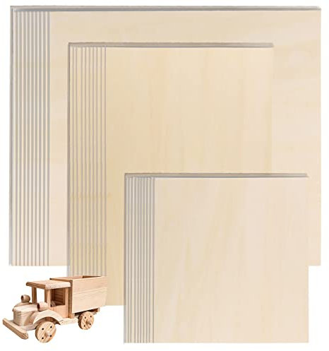 Glarks 10Pack Fogli di Legno Compensato Naturale Non Finito - 11,8x7,9x1/8 - Sottili Fette per Costruzione di Modelli e Artigianato