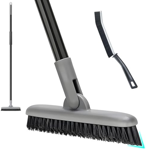 Grout Brush with Long Handle, 49'' Tile Cleaner Tool for Shower, Floors Scrubber for Bathroom Cleaning