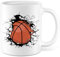 Tasse de Basket-Ball - Cadeau Idée pour Fan de Sport - Motif Joueur - Tasse à Thé (Blanc)