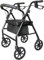 Ultra Lightweight Folding Mobility Aids - Mobility Walker Rollator 4 Wheel with Padded Seat, Lockable Brakes and Bag, Walking Frame for The Elderly or Disabled (Black)