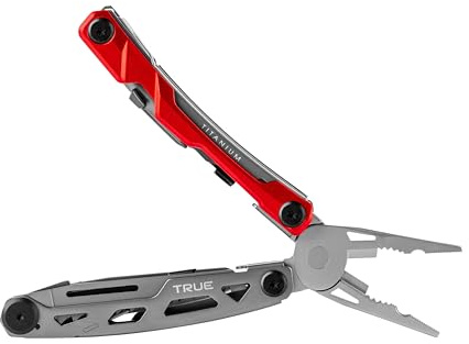 True Utility Ti Pocket Multi Tool - Kompaktes Multifunktionswerkzeug aus Titan mit Messer, Schraubendreher und Flaschenöffner - Camping Zubehör