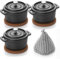 SUMNACON Mini-Dutch Oven Töpfe aus Gusseisen, 237 ml, Mini-Kokotte-Pfanne, Küche, Knoblauchbräter, kleiner runder Ofentopf mit Deckel und Korkpfannenmatte für Familienfeier, Picknick, 3 Stück