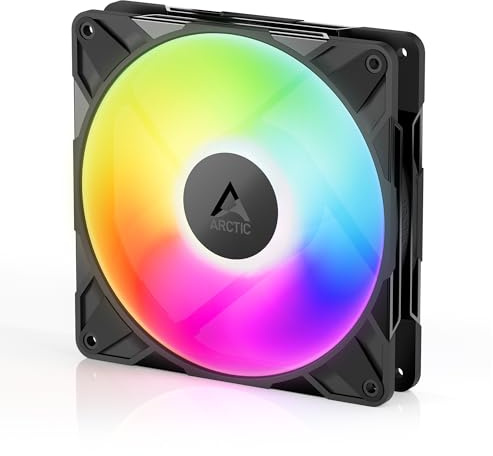 ARCTIC P14 Pro A-RGB - Leistungsstarker Premium PC Lüfter, 140mm PWM Case Fan, Y-Kabelsplitter, Gehäuselüfter, 400–2500 rpm, 0 rpm <5% PWM, 5V Digital RGB, Hydrodynamisches Gleitlager, 4-Pin - Schwarz