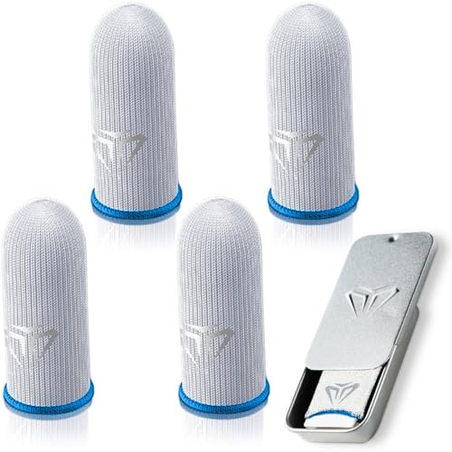 KUMSODE 4 Pièces Mobile Game Sleeve Finger, Manchons pour Doigts PUBG Mobile, Manchons Anti-Transpiration pour écran Tactile pour Jeux Mobiles, Manchons de Pouce Respirants pour Android et iOS