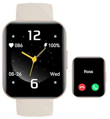 ASIAMENG Reloj Inteligente Hombre Mujer Smartwatch Podómetro IP68 Calorías Cronómetro Menstrual Llamada de notificación SMS Multideporte para Android iOS (Blanquecino)
