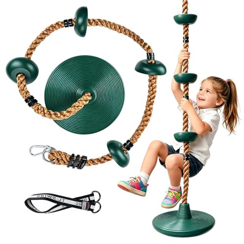 Columpio de Cuerda de Escalada, Columpios árbo con Plataforma para Niños con Cuerda Ajustable Carga Máxima 200kg Columpio Infantil Interior Exterior para Jardines Parques Infantiles