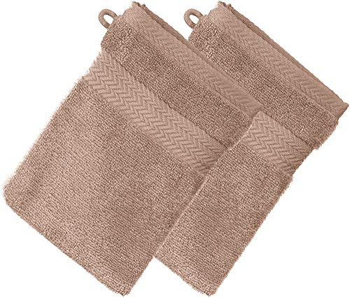 Erwin Müller Waschhandschuh Friedrichshafen 2er- Pack, 100% Baumwolle Sand Größe 15x21 cm - Premium-Qualität, unvergleichlich saugfähig, hautsympathisch, formstabil (weitere Farben)