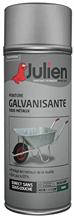 Julien Peinture Aérosol de Protection - Aérosol de Galvanisation - Résiste Jusqu'À 120C° - Satin 400ml