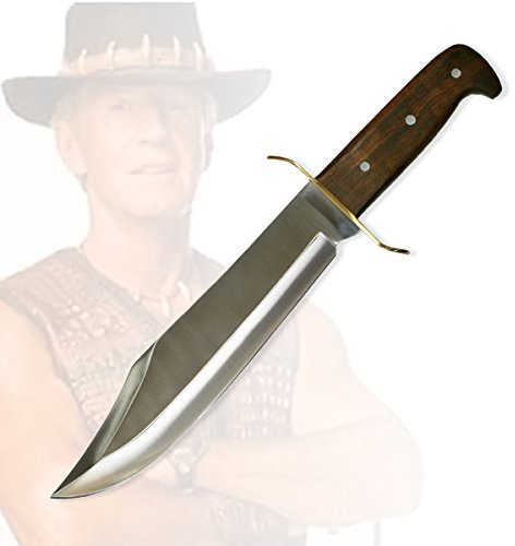 Jagdmesser Outdoormesser Bowiemesser im Stil Dundee (794) mit Lederetui und Gürtelhalter