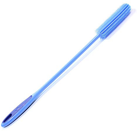 Kochblume Flaschenbürste Slim | Premium-Silikon | Hitzbeständig | Spülmaschinenfest | Für besonders schmale Öffnungen ab 16mm | Farbe: blau