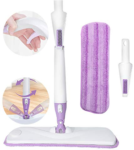 QMMD Reinigung Spray mopp - Bodenwischer mit Verdeckter Wassertank - 360° Drehbar Sprühen Sie Mop - Hauses Büros Sprühen Mopp