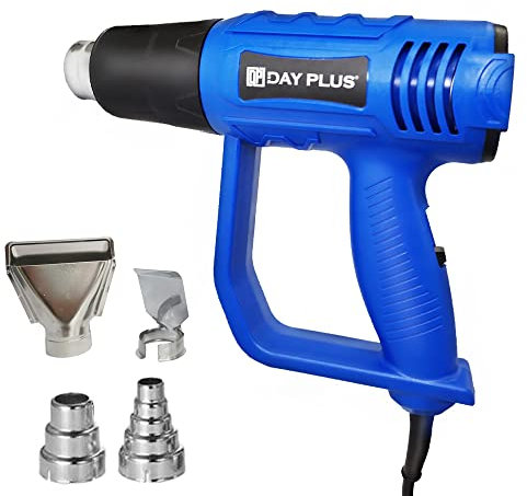 Pistolet à air chaud professionnel 2000 W - 2 températures variables 300/600 °C - Kit pistolet à air chaud avec 4 buses pour rétrécissement du PVC - Démoulage des colles