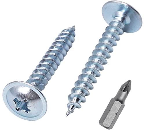 SKIR'CO (40 Stück) Verzinkter Stahl 5,0 x 35 mm Silber Holzschrauben, Metallschrauben, Oblatenkopf, Pozidriv, selbstschneidend