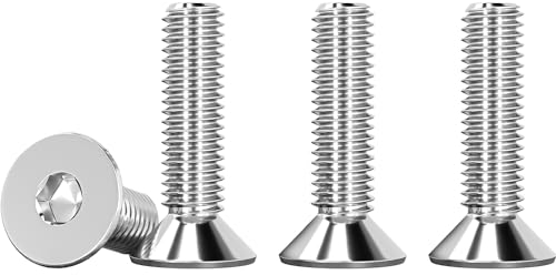 Drenky Tornillos Avellanados con Hexágono Interior, M5 X 20 mm Tornillo Avellanado Acero Inoxidable A2 V2A Tornillos de Cabeza Avellanada Norma DIN 7991 / ISO 10642, Rosca Completa, 25 Piezas