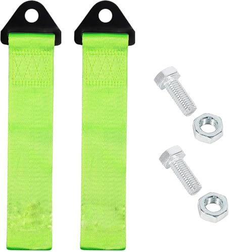 Hsthe Sea 2 PCS Racing Car Trailer Sport Rope, Tow Strap, Heavy Duty Tow Rope, Towing Strap Set, Towing Belt, Tow Ropes for Cars, High Strength Towing Hook, for Vehicle Front Rear Bumper
