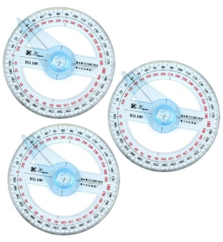 3 Pcs Protractor Circle Protractor 10cm Plastic Protractor Angle Measure Circle Protractor 360 Ruler Measuring Tool for Students Drafting Measuring