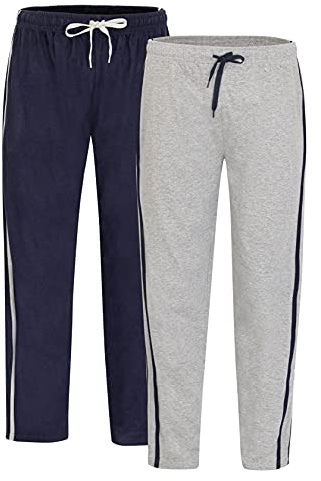 N R TEXTILES Men’s Loungewear Pants, 2 Pack, Casual wear, Nightwear, with Side Pockets -Sizes UK - S to 5X
