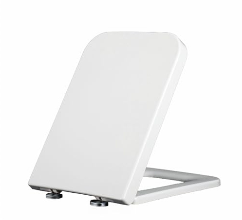 Giural 04f,Copriwater Rettangolare, Sedile WC Quadrato Antibatterico in Materiale PP con Chiusura Ammortizzata, Softclose, Coperchio Water Rimovibile, ASSE WC Universale Bianco