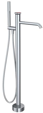 Grifo de Pie para Bañera Exenta Monomando Grifos Duchas de Baño Montaje en Suelo,Cromado