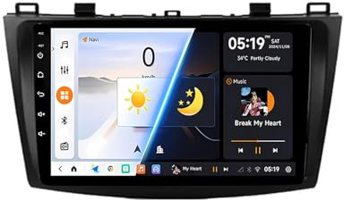 Mazda3 2009-2013 2 Din Android 14 Autoradio Stereo,touchscreen da 9,Bluetooth,Carplay,Wi-Fi,controllo vocale,USB,GPS,comandi al volante,impianto audio premium