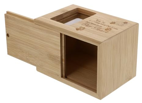 SEWACC Urne Funéraire Stockage Sécurisé des Cendres pour Animaux de Compagnie en Bois Boîte à Cendres Commémorative Design Naturel et Élégant pour Chat et Chien