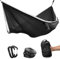 HÄNG® Camping Hängematte Outdoor Nylon Fallschirmseide für 2 Personen - 300 x 170cm Mobile Ultra-leicht Atmungsaktiv Hammock - Bis 200kg inklusive Aufhängung für Reise, Strand, Garten - Black/White