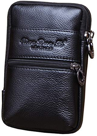 Xieben Leather Phone Holster Ceinture Ceinture pour Hommes Femmes Voyage Camping en Plein Air Pochette De Téléphone Portable Bum Fanny Pack Porte-Monnaie Porte-Monnaie Noir