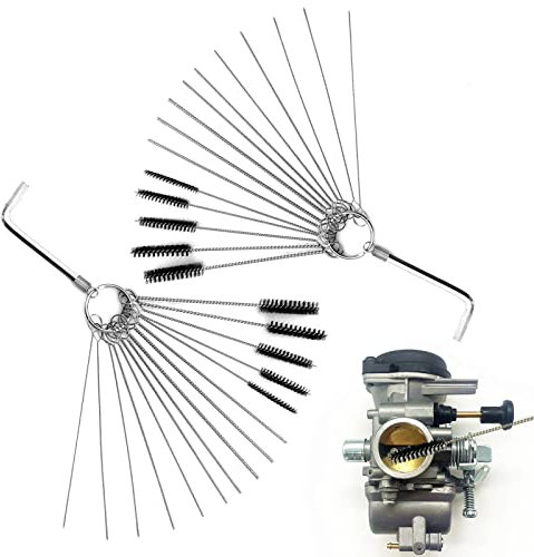 Kit d'outils de nettoyage de carburateur, nettoyeur de saleté de carburateur, 10 aiguilles de nettoyage avec 5 brosses et 1 clé d'accélérateur pour VTT, UTV, moto, cyclomoteur, soudeur (2 pièces)