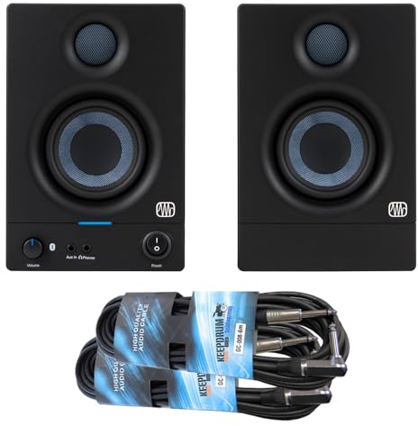PreSonus Eris 3.5 BT II Generation Aktive Bluetooth Studio Monitor-Boxen Lautsprecher 2 Gen + 2X keepdrum Klinkenkabel