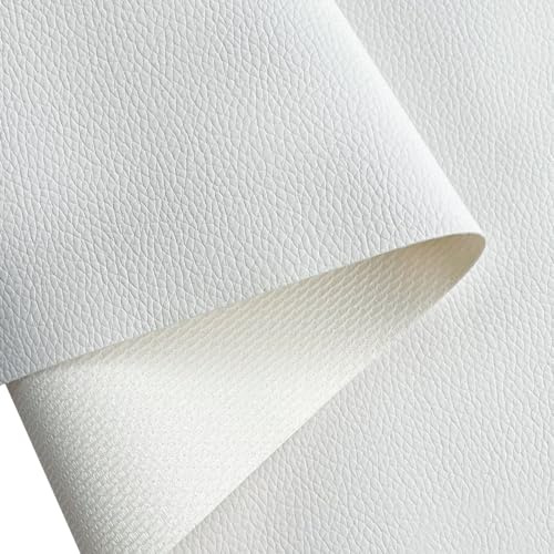 XHT Tissu en cuir synthétique de qualité supérieure au mètre, imperméable, couture, réparation, blanc, 100 x 160 cm