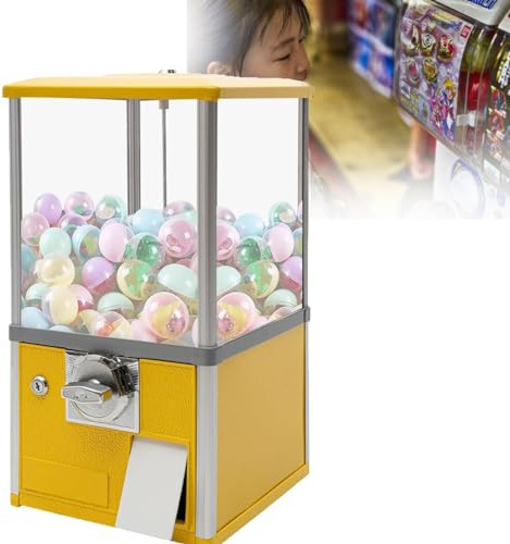 Distributore Automatico Di Capsule, Distributore Commerciale Di Caramelle Gommose, Distributore Automatico Di Capsule Per Negozi Al Dettaglio, Dispenser Di Palline Rimbalzanti 4,5-5,5 Cm ,Yellow