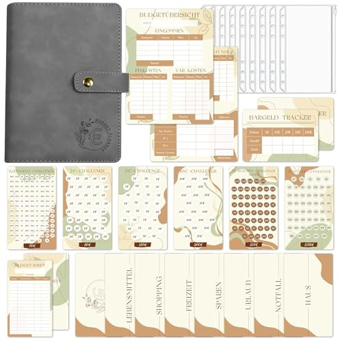 BIROYAL A6 Budget Planner Deutsch, Geld Sparen mit 6 Sparchallenge