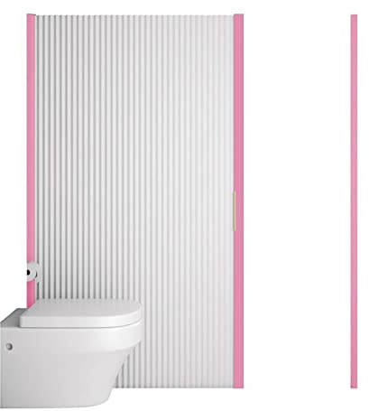 Schermo divisorio Magnetico Invisibile per Vasca da Bagno, antimuffa, divisorio per Doccia, Non Perforato, Pieghevole (Rosa L170xA180cm)