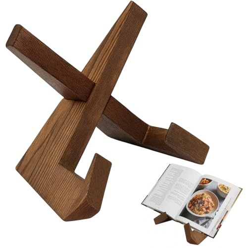 Book Stand, Recipe Book Stand for Cookbooks, Compact Size 18.5 x 16 x 12.5 Inches, Adjustable Angle, Sturdy and Portable