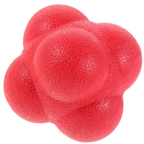 STOBAZA Pelota de Reflejos Hexagonal de 7.6 Cm para Entrenamiento de Velocidad y Agilidad, Color Rojo, Equipo Deportivo para Coordinación Mano-Ojo y Práctica de Béisbol, Tenis y Hockey